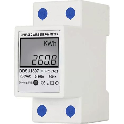 Compteur d'électricité électronique monophasé, compteur CA pour logements locatifs, compteur d'allumage, compteur de rail, 220 V (1/5)