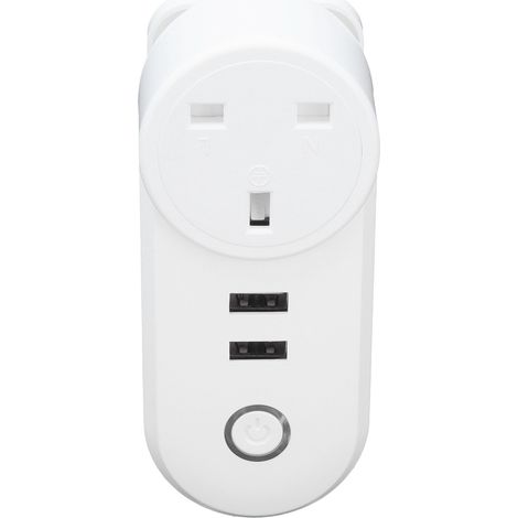 Prise intelligente WiFi double USB, prise connectée sans fil, contrôle vocal et par APP, minuterie, fiche UK 100‑240V (1/5)