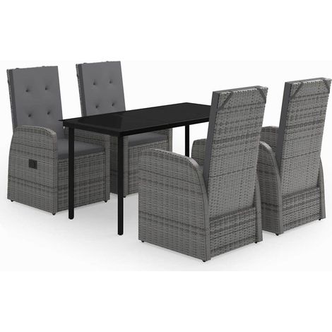 Maison Exclusive - Set da Pranzo da Giardino 5 pz con Cuscini Grigio (1/5)