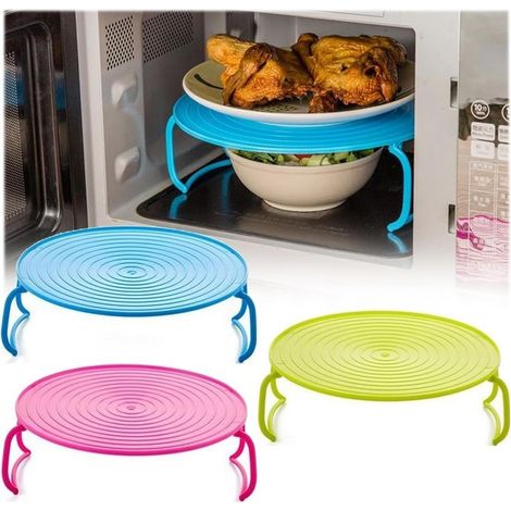 3 Pack Foldable Microwave Trays - Versatile Kitchen Accessories for Microwave, Refrigerator, Microwave Oven - Gift for Family (1/5)