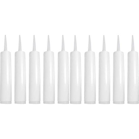 10 tubes de calfeutrage vides, réutilisables et remplissables, pour jointoiement époxy, carrelage, réparation de fissures et fuites en latex (1/5)