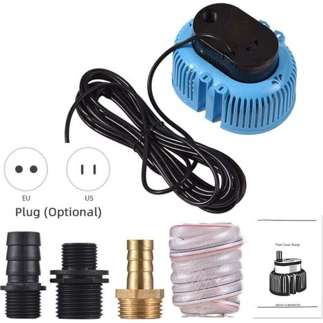 75W Pompe de Vidange de Couverture de Piscine Submersible 850GPH Flowing 10.5ft Ascenseur Pompes D'élimination de L'eau de Natation avec Tuyau D'eau de 5 M (1/4)