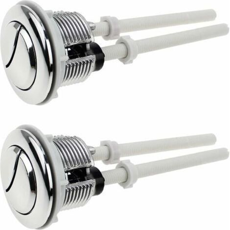 Zweimengenspülknöpfe – 2 Stück, 38 mm Durchmesser, silberverchromt, für Standard-WC-Spülkasten