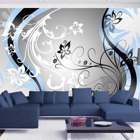 Papier Peint "Art Flowers Blue" 105 x 150 cm (1/2)