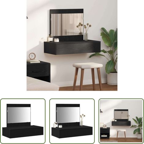 Schminktisch mit Spiegel -  Schminktisch mit Speicher Schwarz 83 x 40 x 70 cm Holzwerkstoff (1/5)