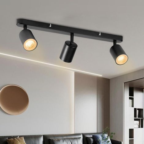 Plafonnier LED têtes spot rotatif adapté pour cuisine chambre couloir sans ampoule GU10 3 (1/5)
