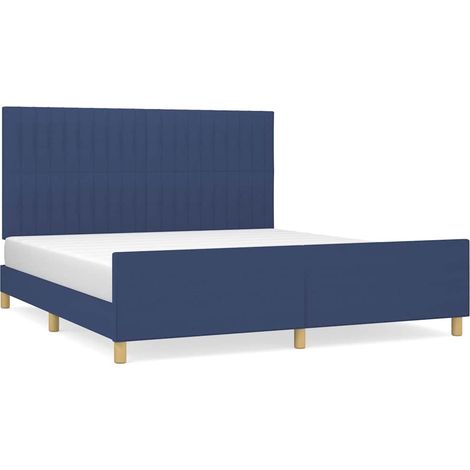 Maison Exclusive - Cadre de lit sans matelas bleu 180x200 cm tissu (1/5)