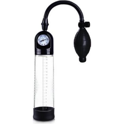 Pompe à vide - Extender en silicone et PVC - Échelle transparente et manomètre intégré - Hauteur 28 cm - Diamètre 6 cm - Usage bien-être corporel (1/4)