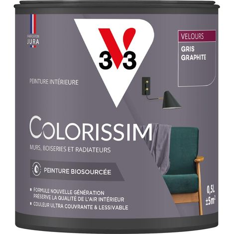 Peinture murale intérieure Colorissim® V33 Gris graphite Velours 0,5L