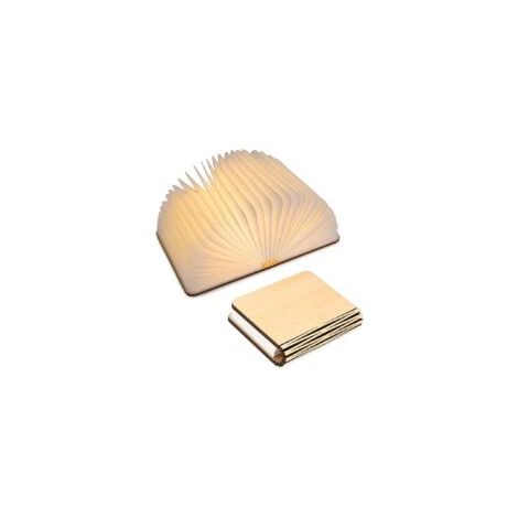 Lampe livre en bois pliable – Rechargeable par USB – Autonomie 4h – Lumière décorative 360° – Matériau bois écologique – 2000 mAh (1/4)