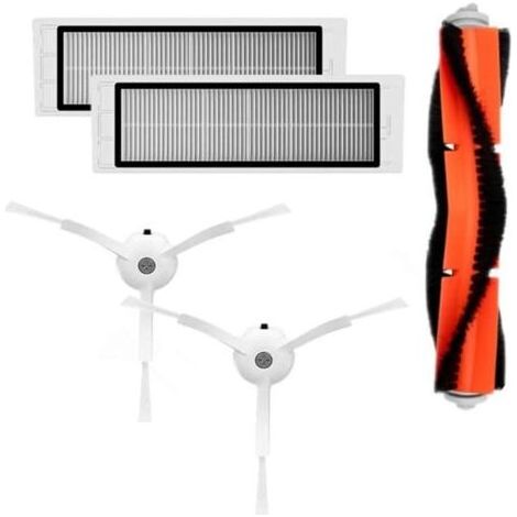 Kit d'accessoires pour aspirateur, kit d'accessoires pour aspirateur robot XIAOMI MI, pièces de rechange pour aspirateur robot incluses 1 brosse principale, 2 brosses latérales et 2 filtres HEPA (1/5)