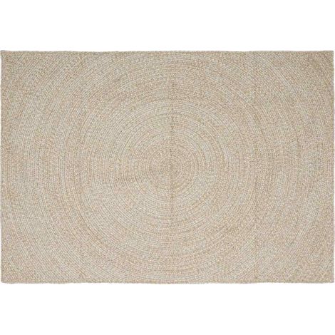 Area Rugs Natural and White 160 x 230 cm Jute vidaXL