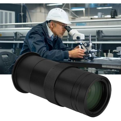 Lente para cámara de microscopio - Accesorio de lupa - Observación nítida - Aumento ajustable - 8X-100X - Negro (1/5)