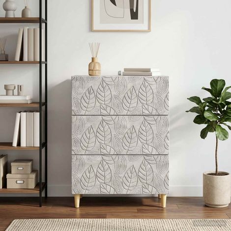 vidaXL Mobile con Cassetti Grigio Cemento 66 x 34,5 x 90 cm (1/5)