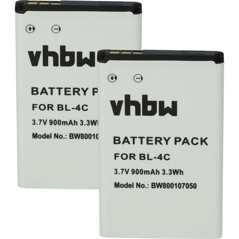 vhbw 2x Akku kompatibel mit Swisstone BBM 620 Handy Smartphone Telefon (900 mAh, 3,7 V, Li-Ion) (1/5)