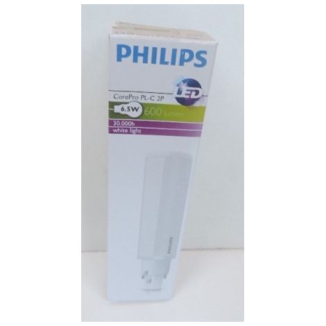 Ampoule LED 6.5W 3000K 600lm culot G24D-2 2P pour luminaire à ballast HF PL-C/T CorePro PHILIPS 541272