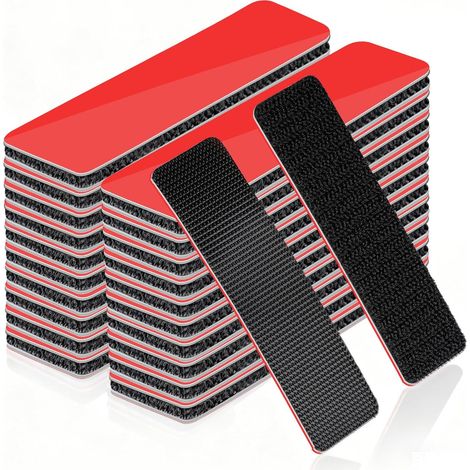 Scratch Autocollant Double Face 20 Pièces 25 x 100mm Attaches Hook and Loop Autocollantes Scratch, Bande Adhésive Double Face Pour Intérieure et Extérieure (1/5)