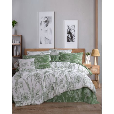 Funda nórdica, funda nórdica, ropa de cama Set Blanco Verde