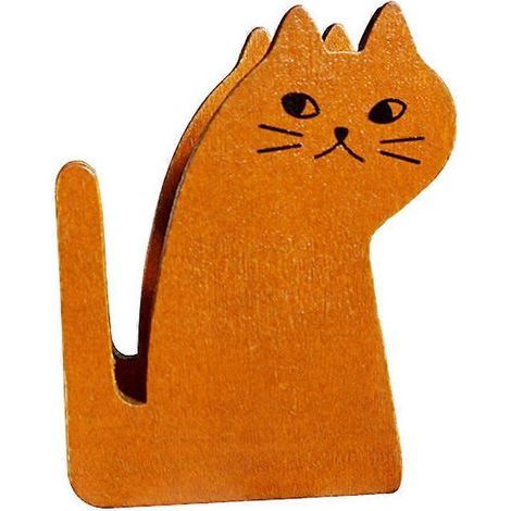 Dévidoir de ruban adhésif en forme de chat, coupe-ruban adorable, distributeur de ruban adhésif en bois style rétro-8.7X6CM-Brown