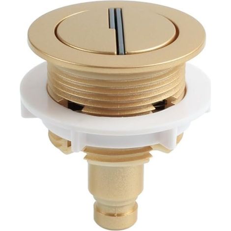 Bouton de chasse d'eau de rechange double chasse, compatible réservoir standard, finition chromée, ABS, doré (1/5)