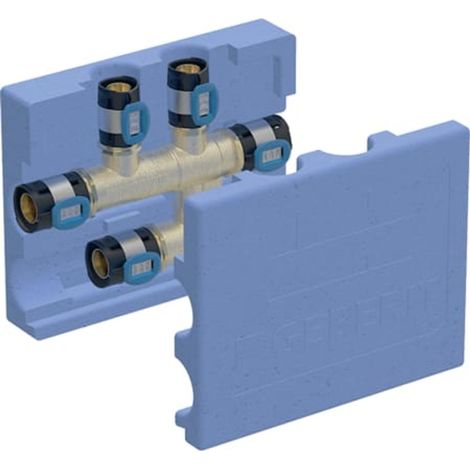 Geberit FlowFit Raccordo a T incrociato con box di isolamento, DN 20 / 15 /20, dø 25 mm, d1, ø (mm) 20, 619.322.00.1
