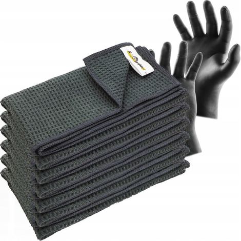 TOALLA DE TELA DE MICROFIBRA WAFFLE 40x40cm PARA LIMPIEZA DE ESPEJOS Y CRISTALES SIN RAYAS (1/3)