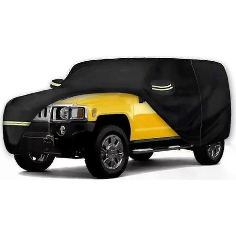 Schwarze, maßgefertigte, wasserdichte Autoabdeckung für Hummer H2 SUV 2002-2009, robuster Schutz für alle Jahreszeiten (1/5)