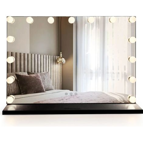 Mirror Rea Hollywood Led Black