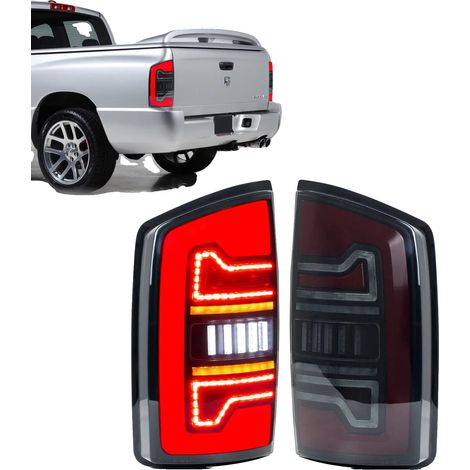 Luces traseras LED, compatibles con Dodge Ram 2002-2005, peso 4 kg, 3400 lúmenes, voltaje 12V, construcción impermeable. (1/5)