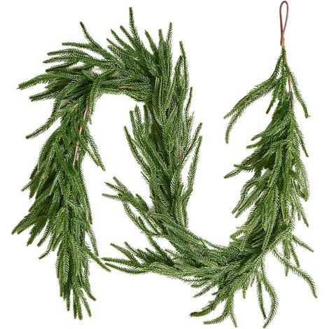 1,5 m Guirlande de Pin Norfolk Artificiel, Décoration de Noël pour Table et Manteau de Cheminée (1/5)