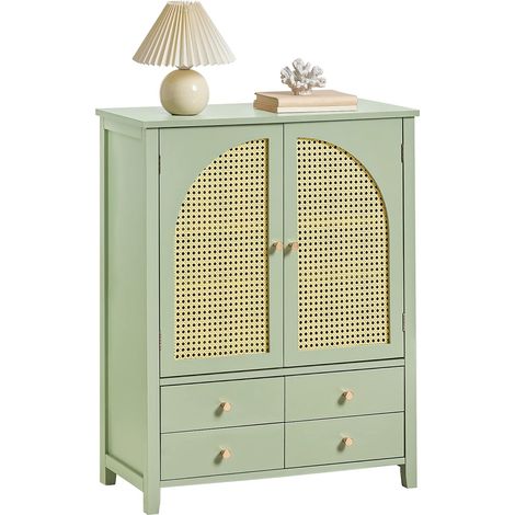 SoBuy FSB72-GR Schuhschrank Küchenschrank Sideboard mit Gitteroptik-Türen Schrank Buffet Aufbewahrungsschrank Kommode BHT ca.: 70x90x34cm (1/5)