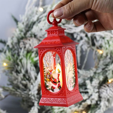 Lanterne de Noël lumineuse LED en forme de renne, de père Noël et de bonhomme de neige pour décoration lumineuse de Noël (1/5)
