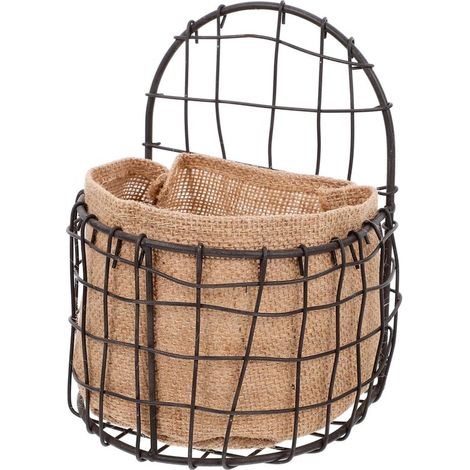 Pot de fleurs suspendu de style rétro - doublé de lin - convenant aussi bien à l'intérieur qu'à l'extérieur (1/5)