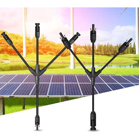 Connecteur Solaire Y à 3 Branches pour Panneaux Photovoltaïques – Câble Professionnel Compatible Systèmes Solaires (1/4)