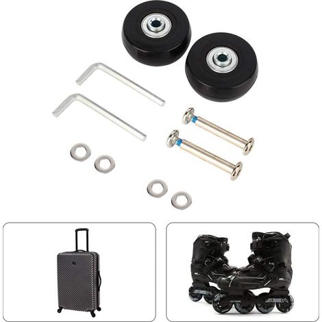 Roulettes De Valise - Roulement Pivotant En Caoutchouc PU - Diamètre 50 mm - Pour Valises Et Patins À Roulettes - Lot De 2 (1/4)