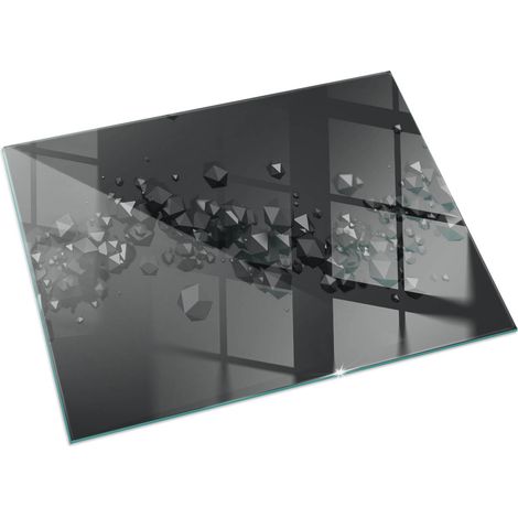 Premium Kaminbodenplatte Funkenschutzplatte Für Kaminofen Glasplatte für Kamin Feuerfeste Unterlage Abstrakte Wolke aus Feststoffen 60x40 cm (1/5)