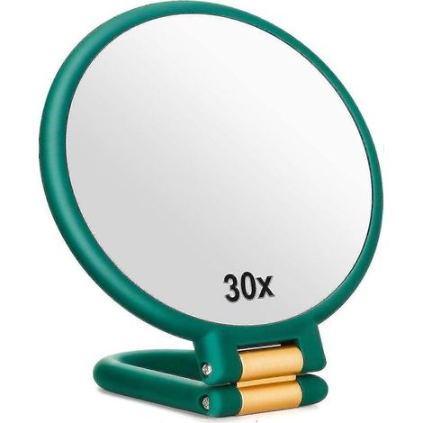 Miroir de voyage grossissant 30x avec poignée - Miroir double face avec grossissement 30x (1/5)