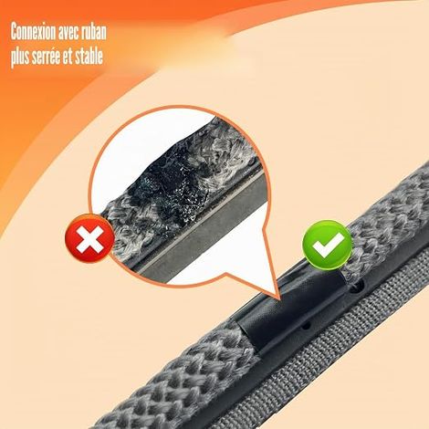 Joint de poêle à Bois, kit de Joint de Porte de poêle à Bois 12 mm, Joint en Fibre de Verre, Corde de Remplacement pour poêle ou cheminée, Longueur 1,8 m (1/3)