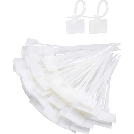 Attaches de câbles blanches, étiquettes pour câbles électriques, gestion de câbles en plastique N (1/5)