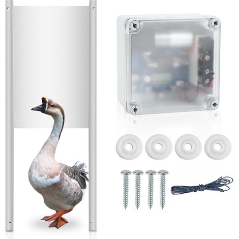 SWANEW Porta automatica per pollaio con timer e sensore di luce, chiusura in alluminio per animali domestici (1/5)