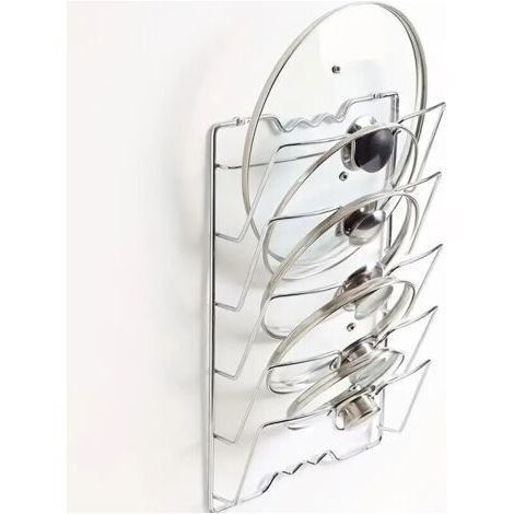 QORVA-accroche casseroles Mural, Vertical – Range Couvercle Pratique pour ustensiles de Cuisine et poêle – Porte Couvercle Mural maniable