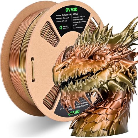Filament Pla 1.75 +/- 0.02 mm, Filament Imprimante 3D Pla éclat métallique brillante Couleur Dégradé Soie, Bobine Pla 1kg /2.2lbs (1/5)
