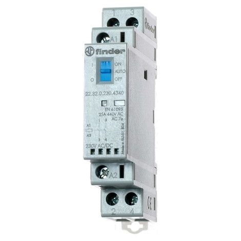 Contattore modulare Finder 25A 2NO 12VAC/DC 1 modulo 223200124340