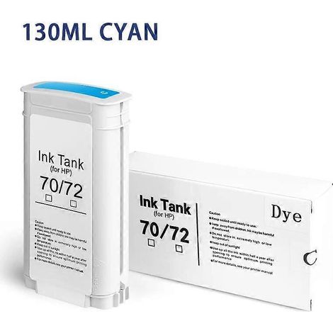 Tintenpatrone für HP 72, kompatible Pigmenttinte für HP Designjet T610, T620, T770, T790, T795, T1100, T1120, T1200, T1300, T2300 – Cyan