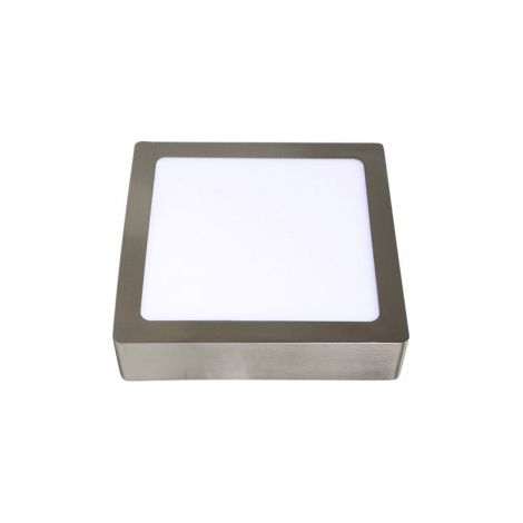 Downlight surface tuf 12w 6500k Nickel Carré 1080lm 3.5x17x17 Cm