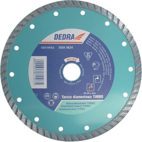 Dedra Turbo H1104 hoja de diamante 230 mm plateada