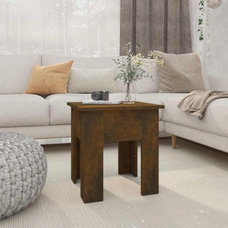 vidaXL Coffee Table Smoked Oak 40x40x42 cm Engineered Wood (1/5)