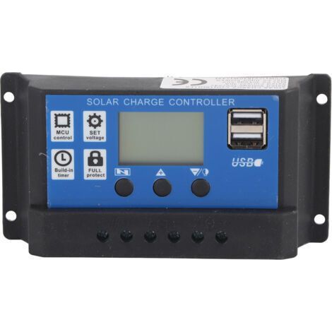 FENOPLASTICAContrôleur de charge solaire 30 A, affichage numérique, compteur photovoltaïque, régulateur intelligent (1/4)