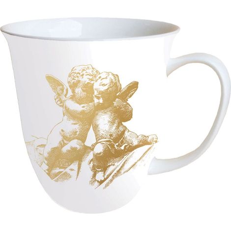Tasse en Porcelaine Fine - Ange Doré (1/2)