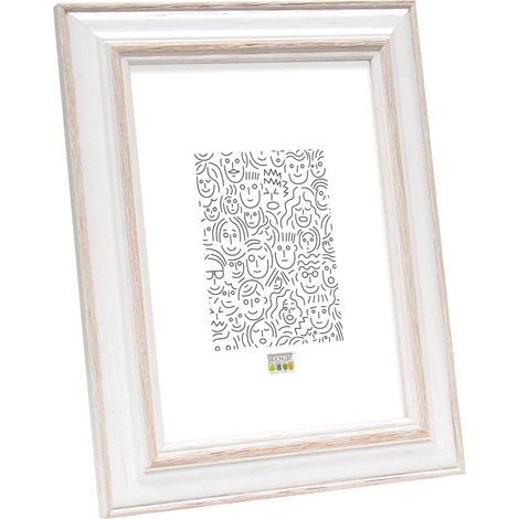 Deknudt Frames S221H1 21X29,7 Cornice portafoto, Modello Base, Legno, Bianco/Beige, 21 x 29,7 cm (1/5)